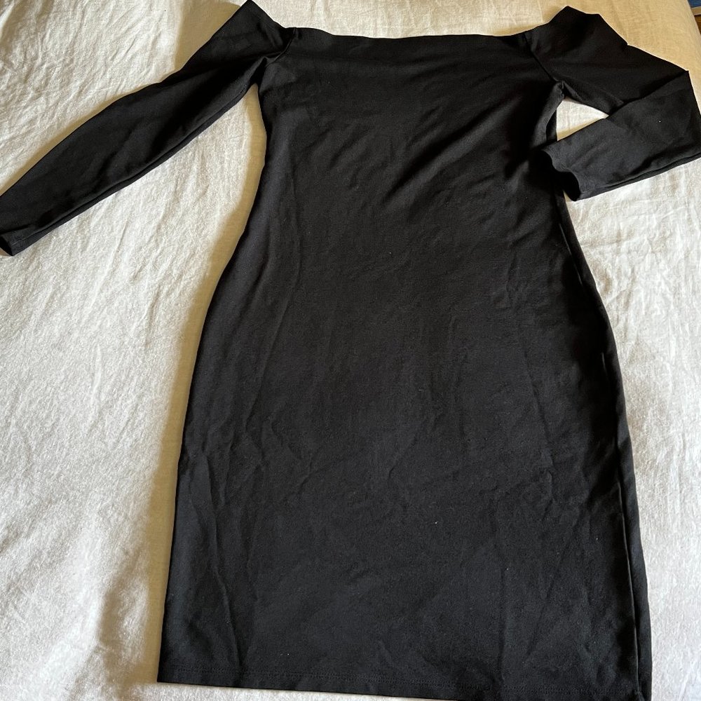 babes | Black Off-Shoulder Long Sleeve Bodycon Dress Size XL